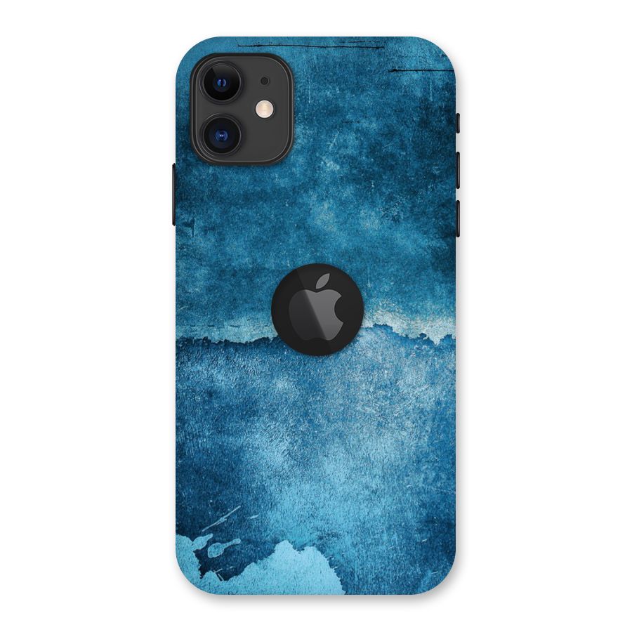 Blue Paint Wall Back Case for iPhone 11 Logo Cut
