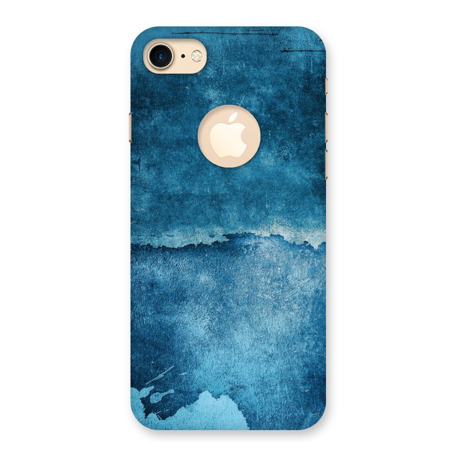 Blue Paint Wall Back Case for iPhone 7 Logo Cut