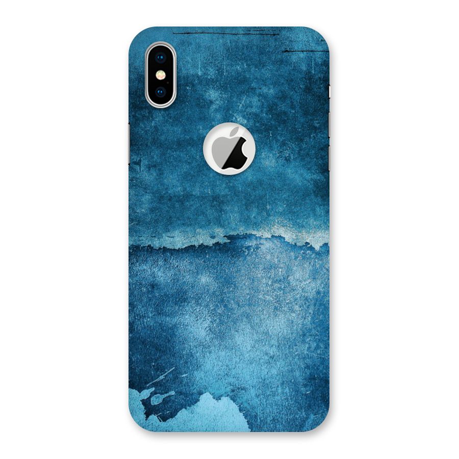 Blue Paint Wall Back Case for iPhone XS Logo Cut