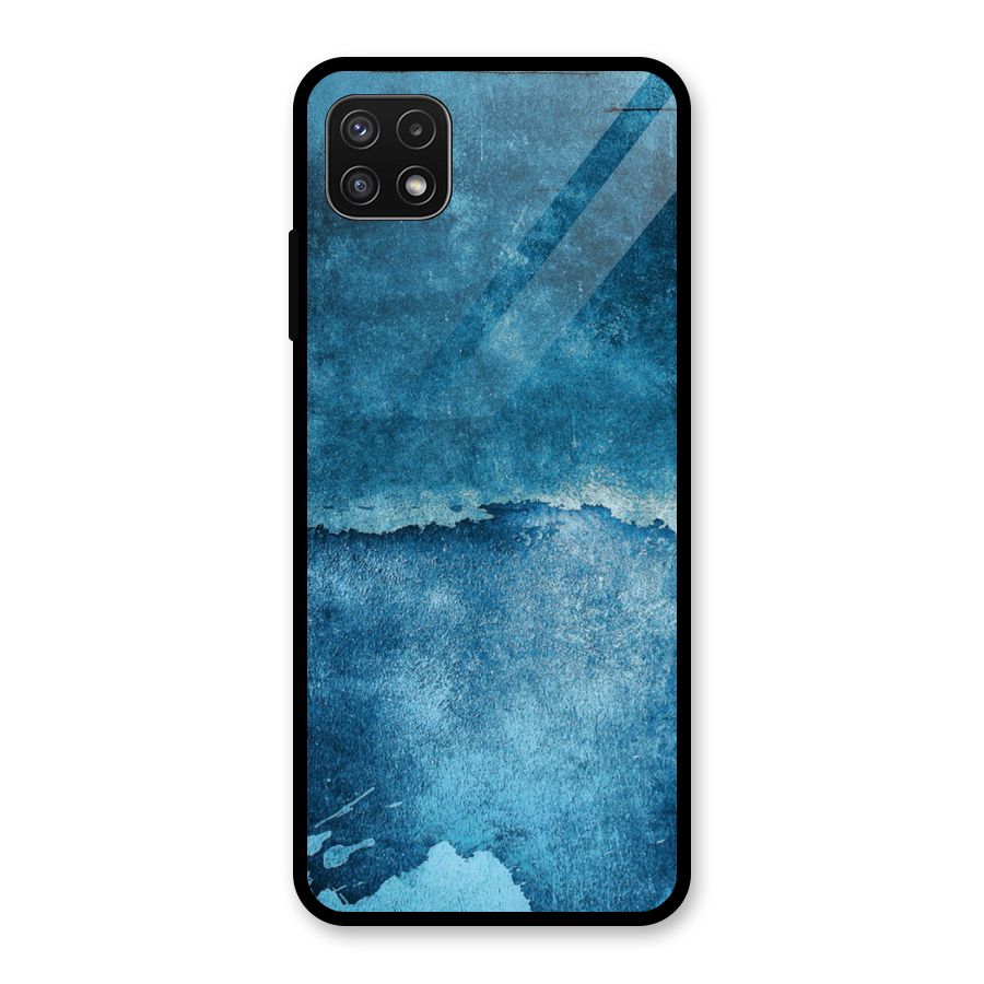 Blue Paint Wall Glass Back Case for Galaxy A22 5G