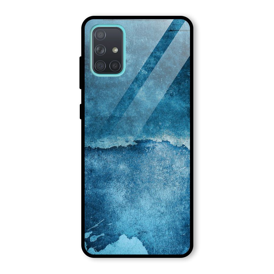 Blue Paint Wall Glass Back Case for Galaxy A71
