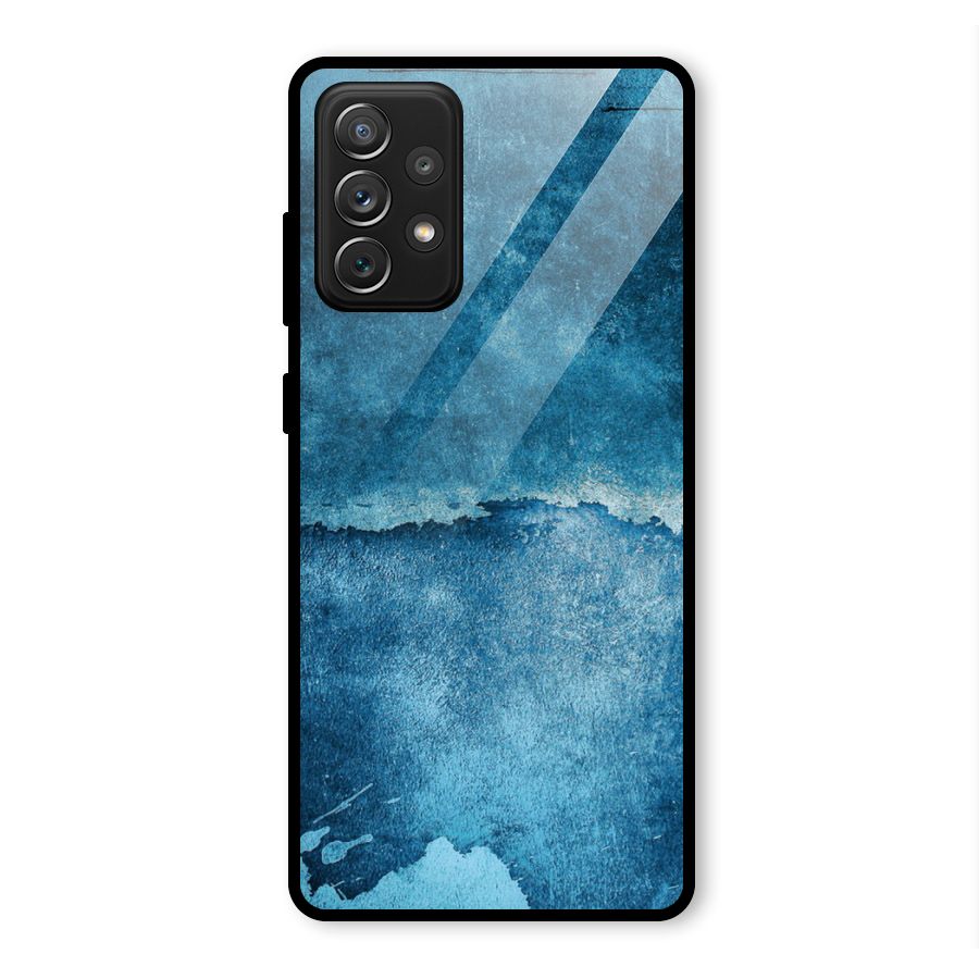 Blue Paint Wall Glass Back Case for Galaxy A72