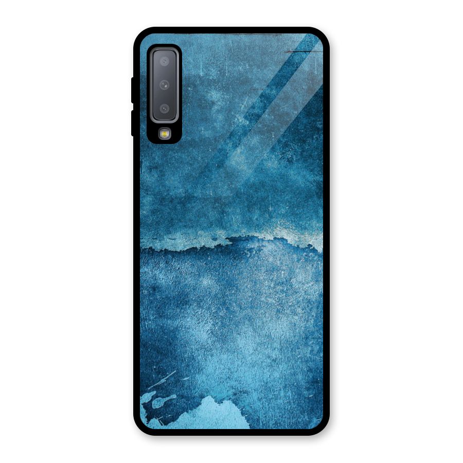 Blue Paint Wall Glass Back Case for Galaxy A7 (2018)