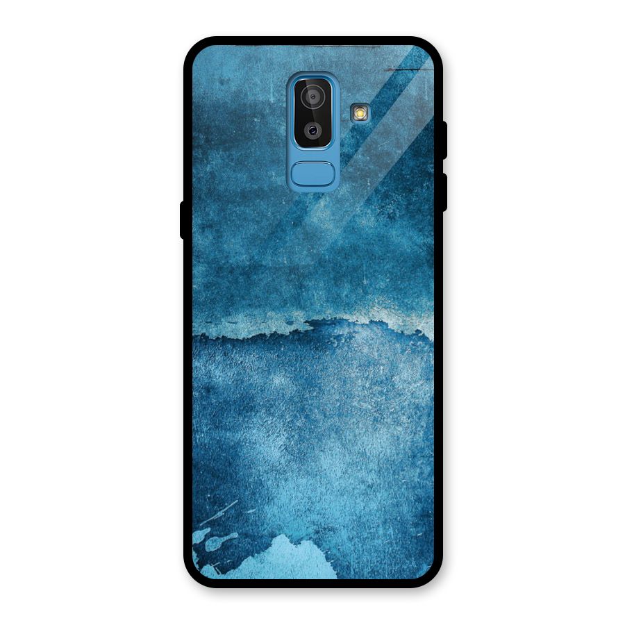 Blue Paint Wall Glass Back Case for Galaxy J8