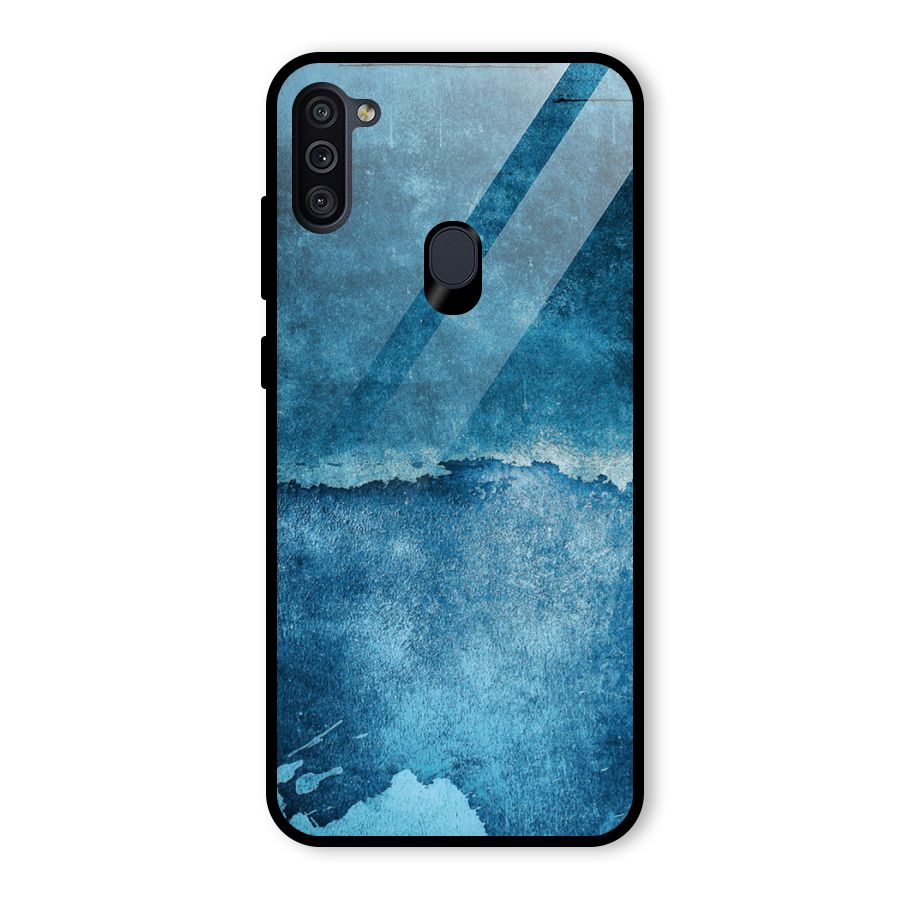 Blue Paint Wall Glass Back Case for Galaxy M11