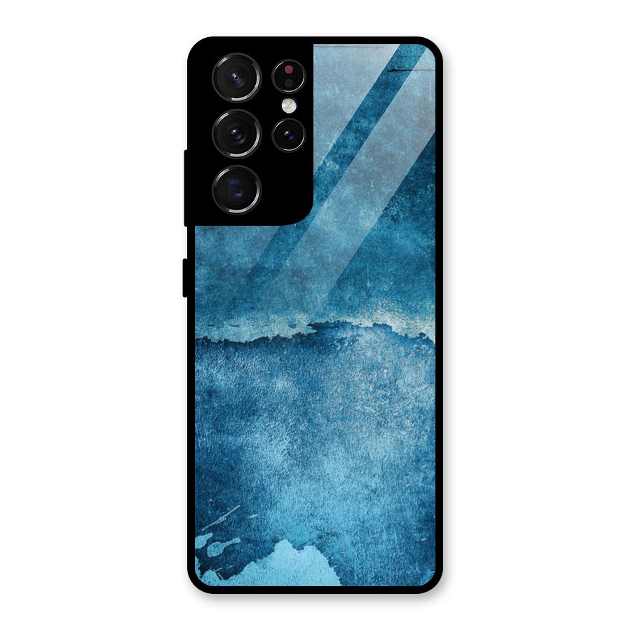 Blue Paint Wall Glass Back Case for Galaxy S21 Ultra 5G