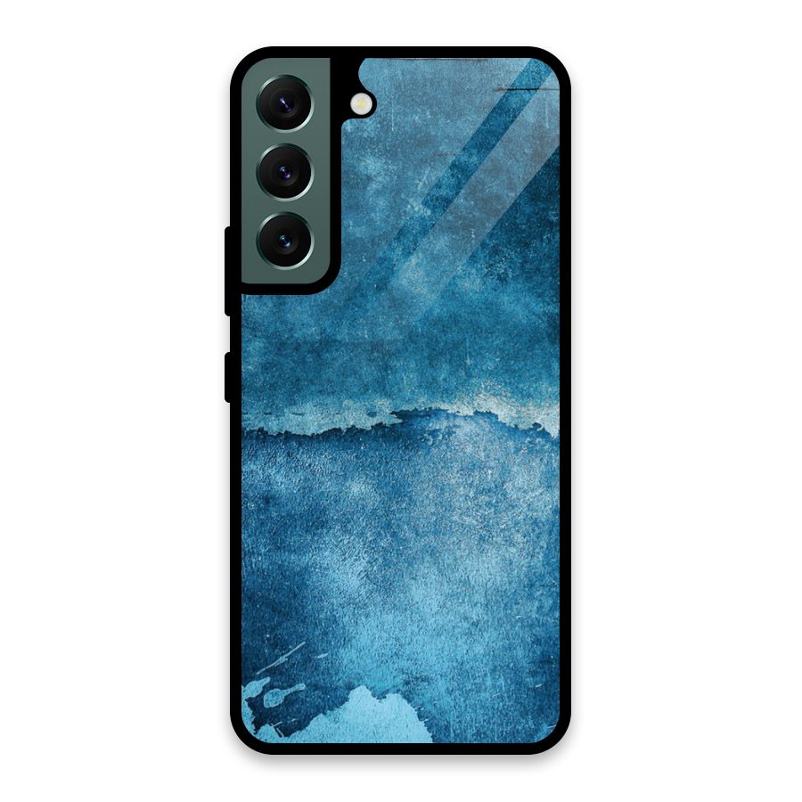 Blue Paint Wall Glass Back Case for Galaxy S22 5G