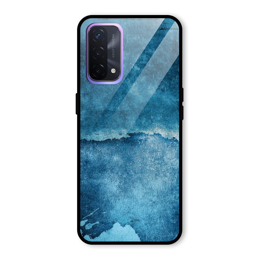 Blue Paint Wall Glass Back Case for Oppo A74 5G