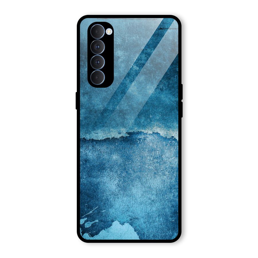 Blue Paint Wall Glass Back Case for Oppo Reno4 Pro
