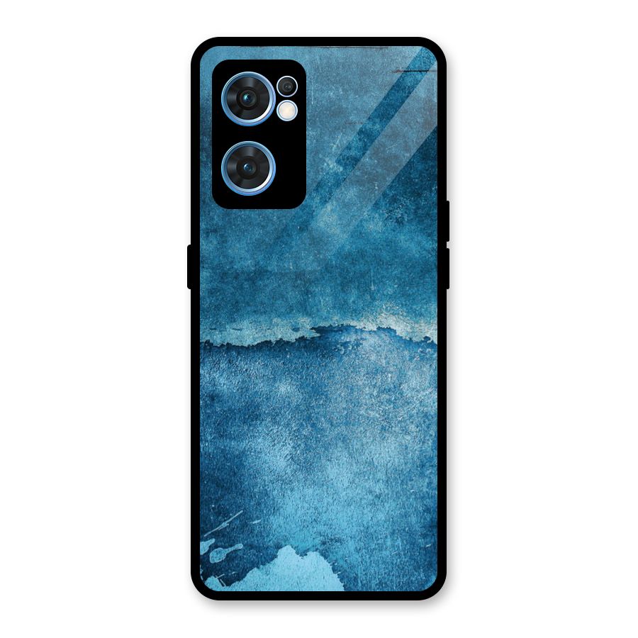 Blue Paint Wall Glass Back Case for Oppo Reno7 5G