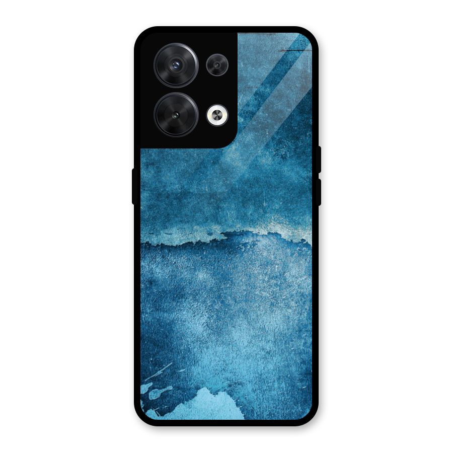 Blue Paint Wall Glass Back Case for Oppo Reno8 5G