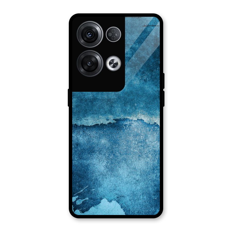 Blue Paint Wall Glass Back Case for Oppo Reno8 Pro 5G