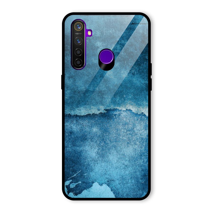 Blue Paint Wall Glass Back Case for Realme 5 Pro