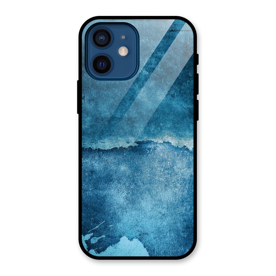 Blue Paint Wall Glass Back Case for iPhone 12 Mini