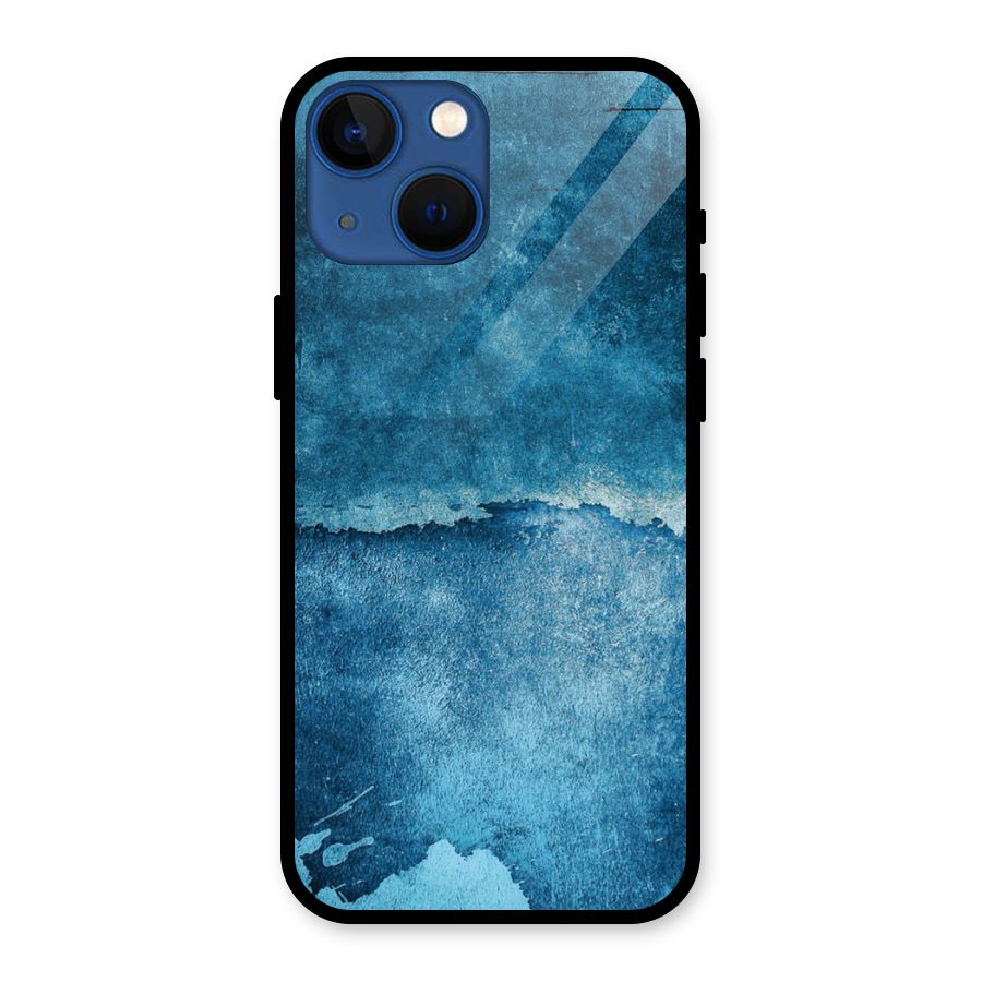 Blue Paint Wall Glass Back Case for iPhone 13 Mini