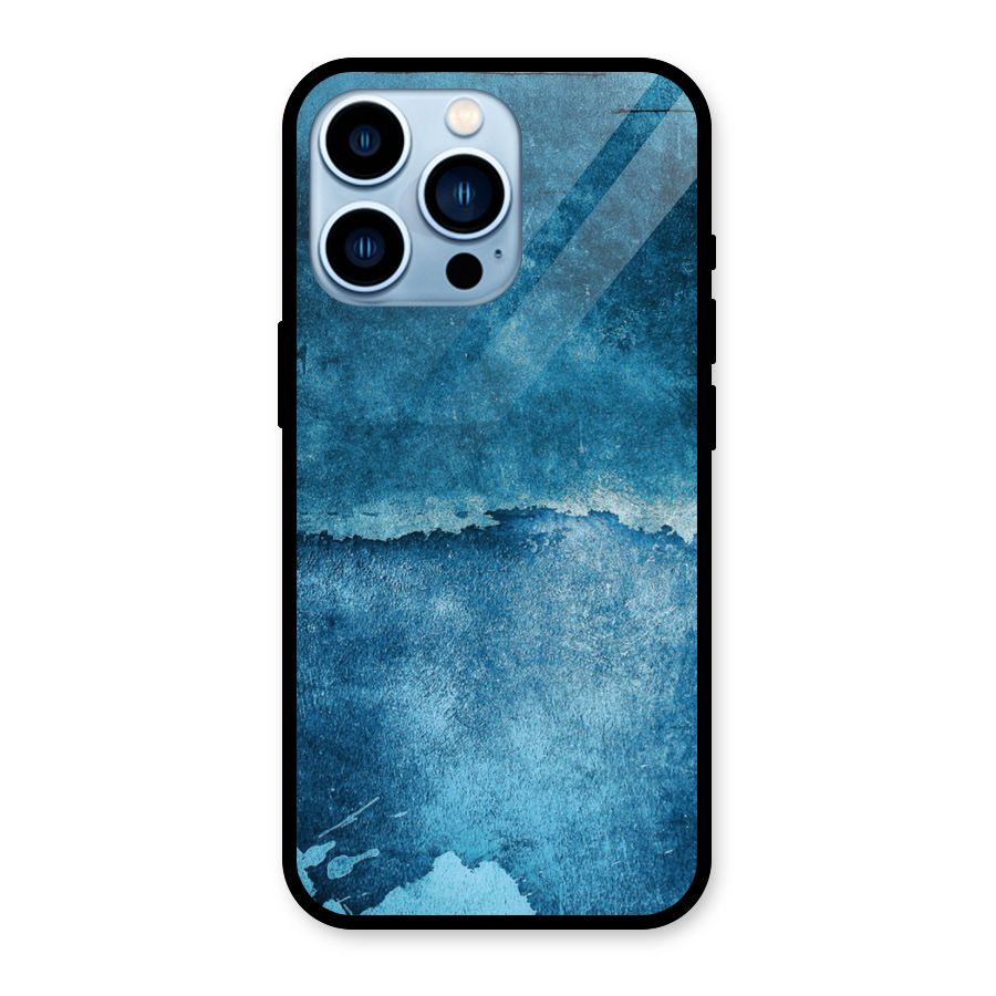 Blue Paint Wall Glass Back Case for iPhone 13 Pro
