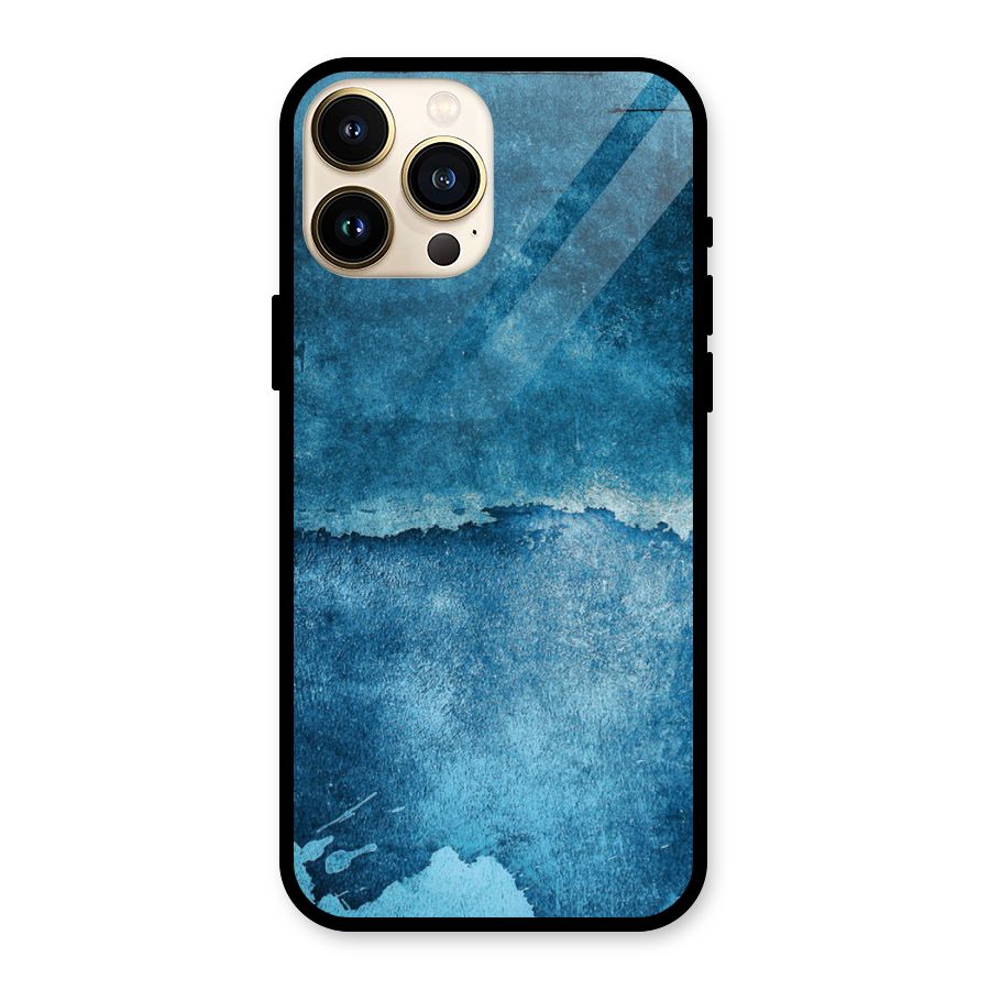 Blue Paint Wall Glass Back Case for iPhone 13 Pro Max
