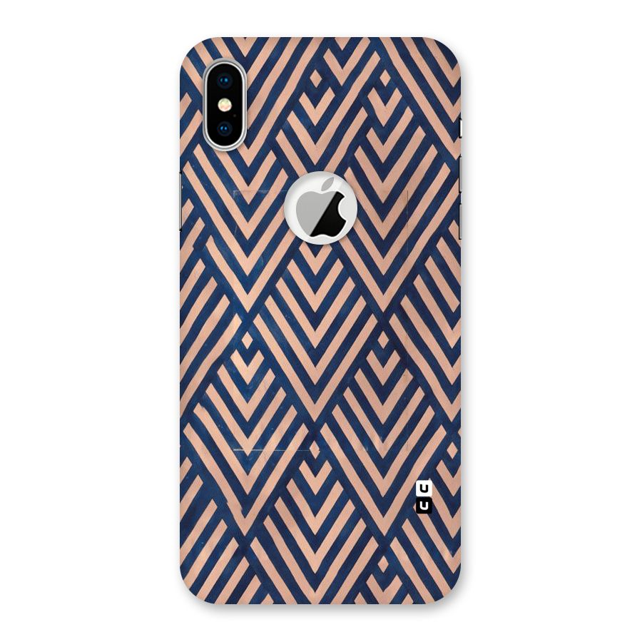 Blue Peach Back Case for iPhone X Logo Cut