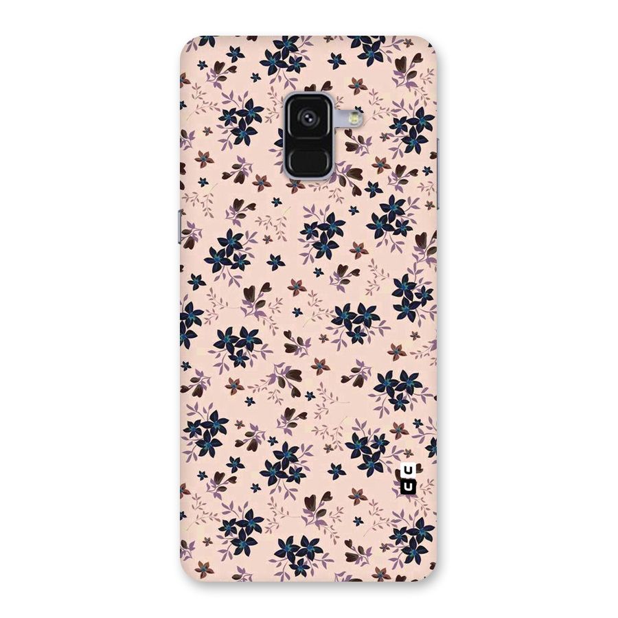 Blue Peach Floral Back Case for Galaxy A8 Plus