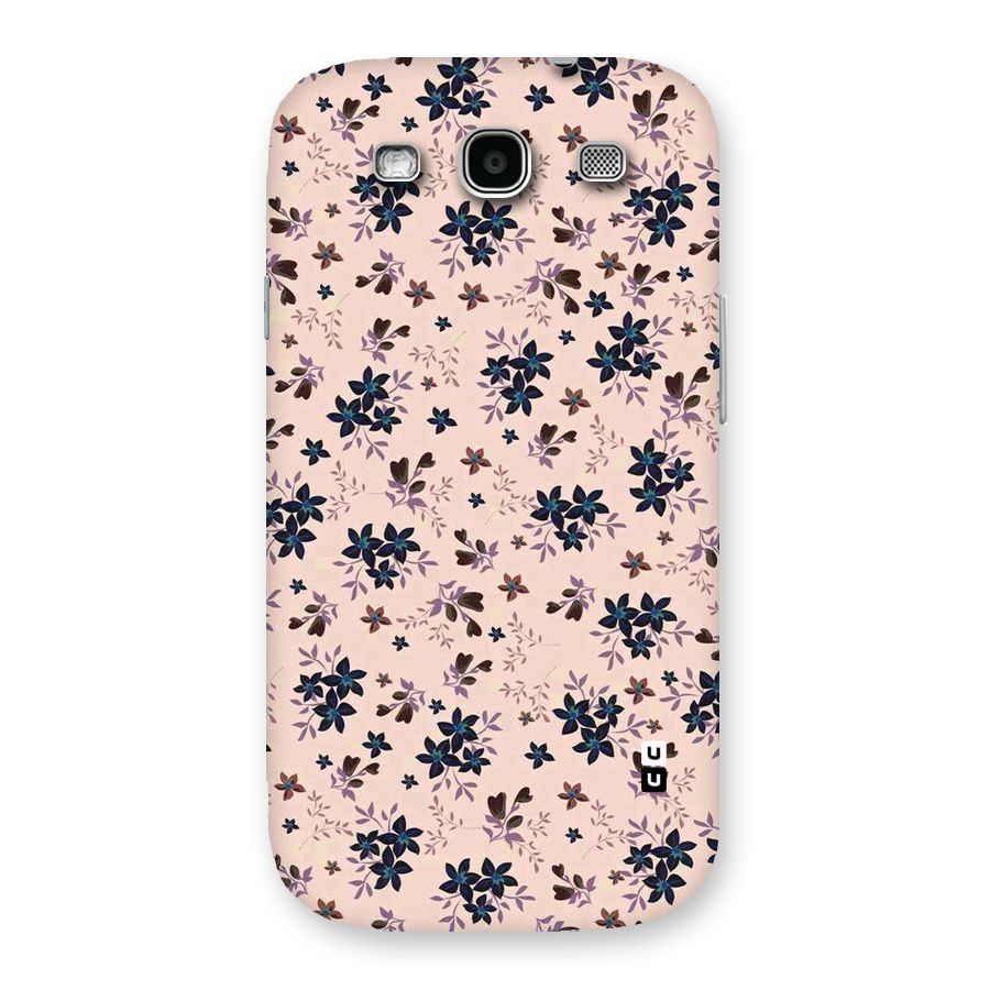 Blue Peach Floral Back Case for Galaxy S3