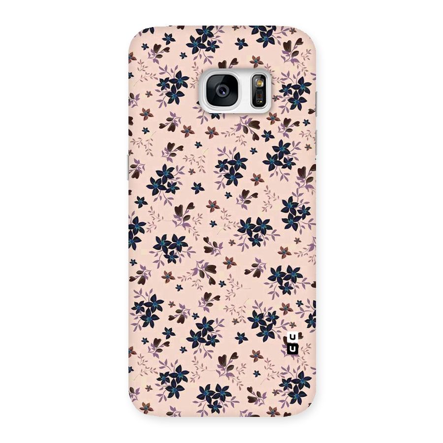 Blue Peach Floral Back Case for Galaxy S7 Edge