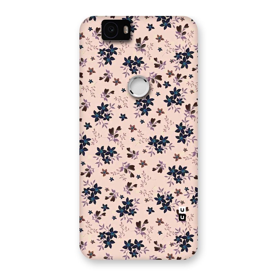 Blue Peach Floral Back Case for Google Nexus-6P