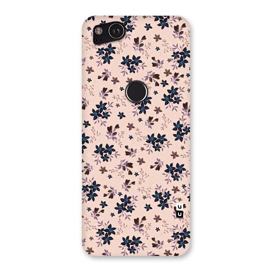 Blue Peach Floral Back Case for Google Pixel 2