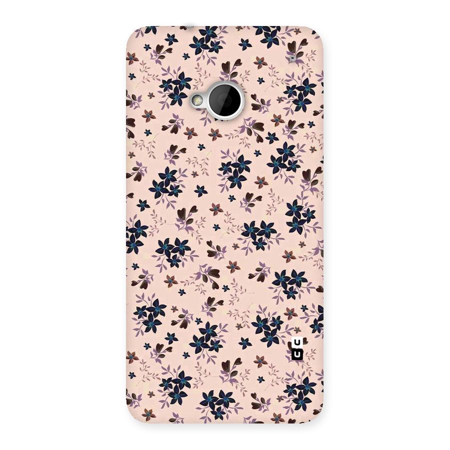 Blue Peach Floral Back Case for HTC One M7