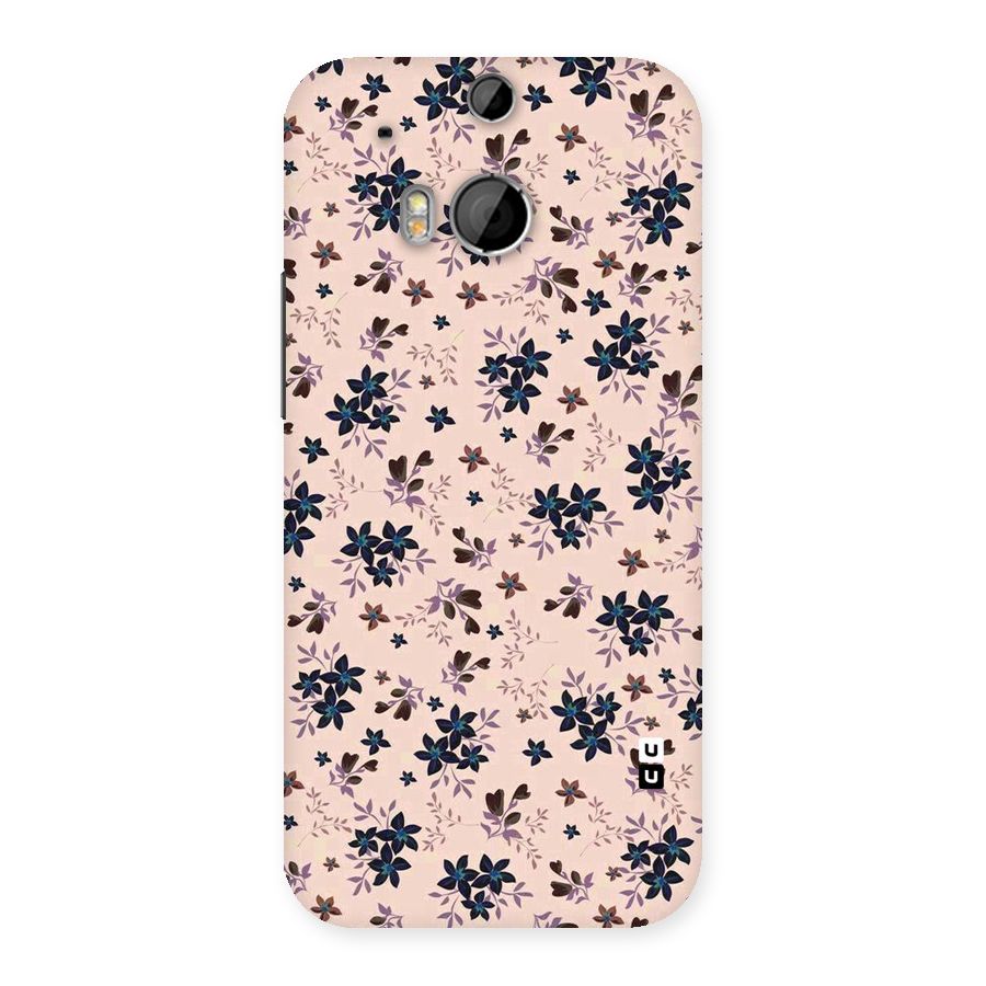 Blue Peach Floral Back Case for HTC One M8