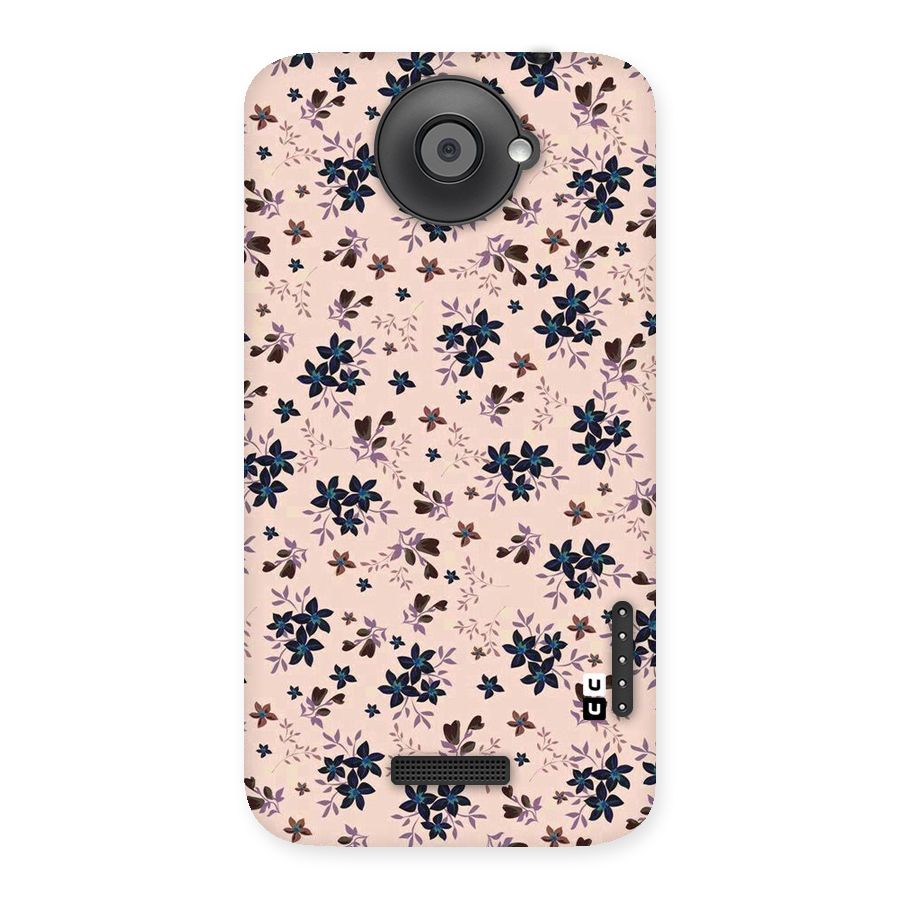 Blue Peach Floral Back Case for HTC One X