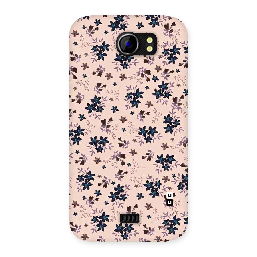 Blue Peach Floral Back Case for Micromax Canvas 2 A110