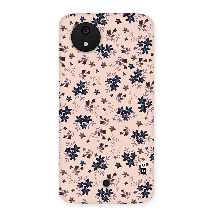 Blue Peach Floral Back Case for Micromax Canvas A1