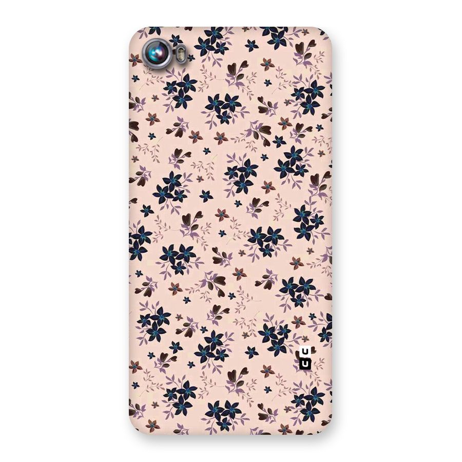 Blue Peach Floral Back Case for Micromax Canvas Fire 4 A107
