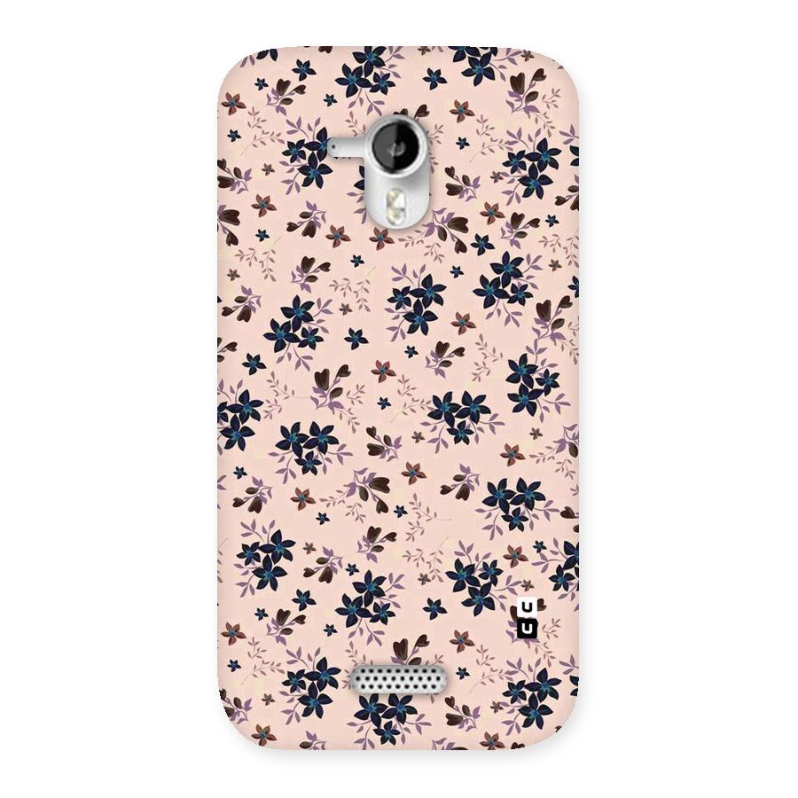 Blue Peach Floral Back Case for Micromax Canvas HD A116