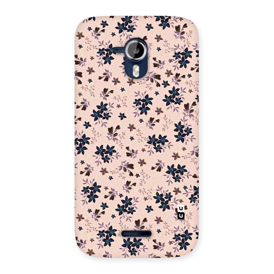 Blue Peach Floral Back Case for Micromax Canvas Magnus A117