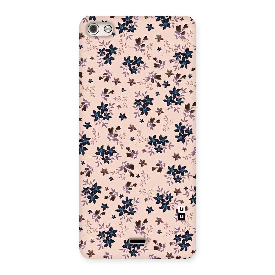 Blue Peach Floral Back Case for Micromax Canvas Silver 5