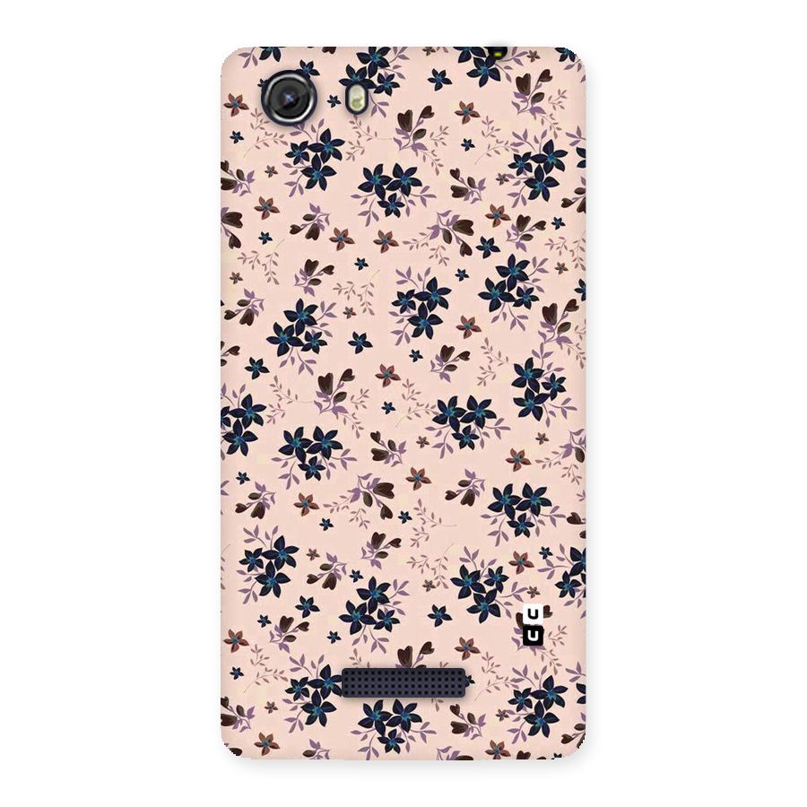 Blue Peach Floral Back Case for Micromax Unite 3