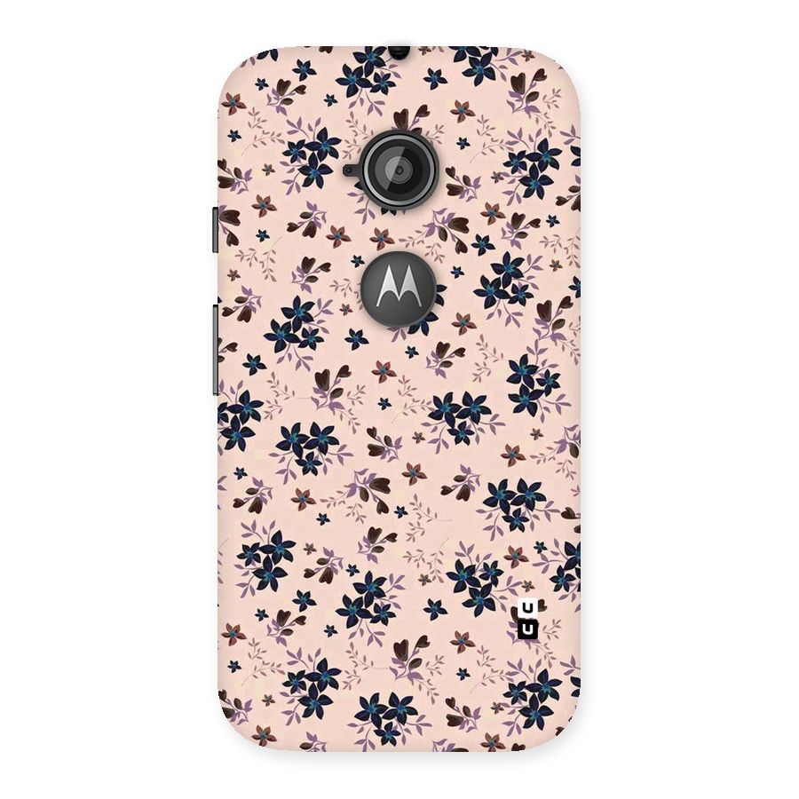 Blue Peach Floral Back Case for Moto E 2nd Gen
