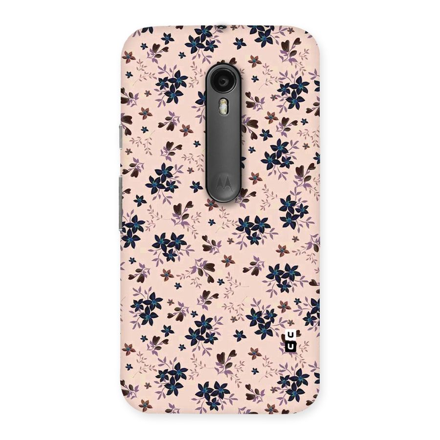 Blue Peach Floral Back Case for Moto G Turbo