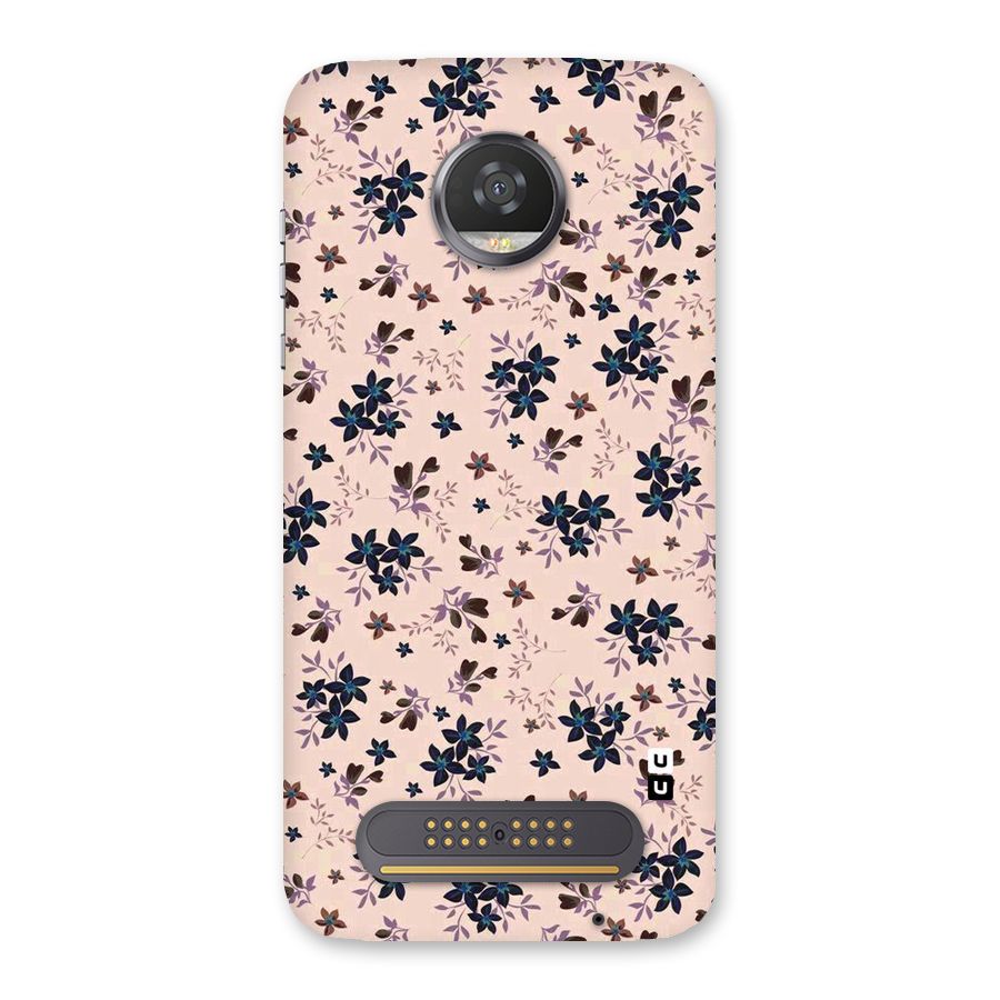 Blue Peach Floral Back Case for Moto Z2 Play