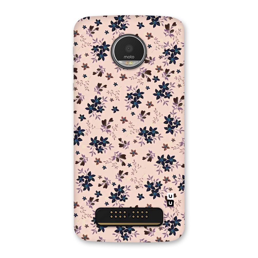 Blue Peach Floral Back Case for Moto Z Play