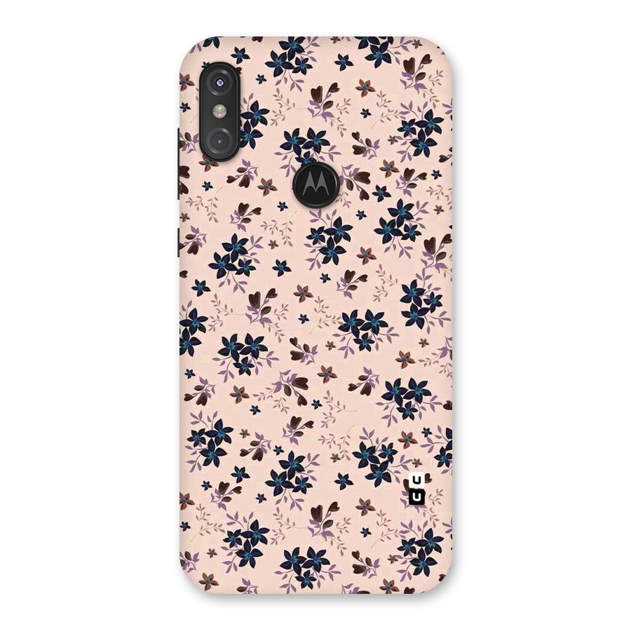 Blue Peach Floral Back Case for Motorola One Power