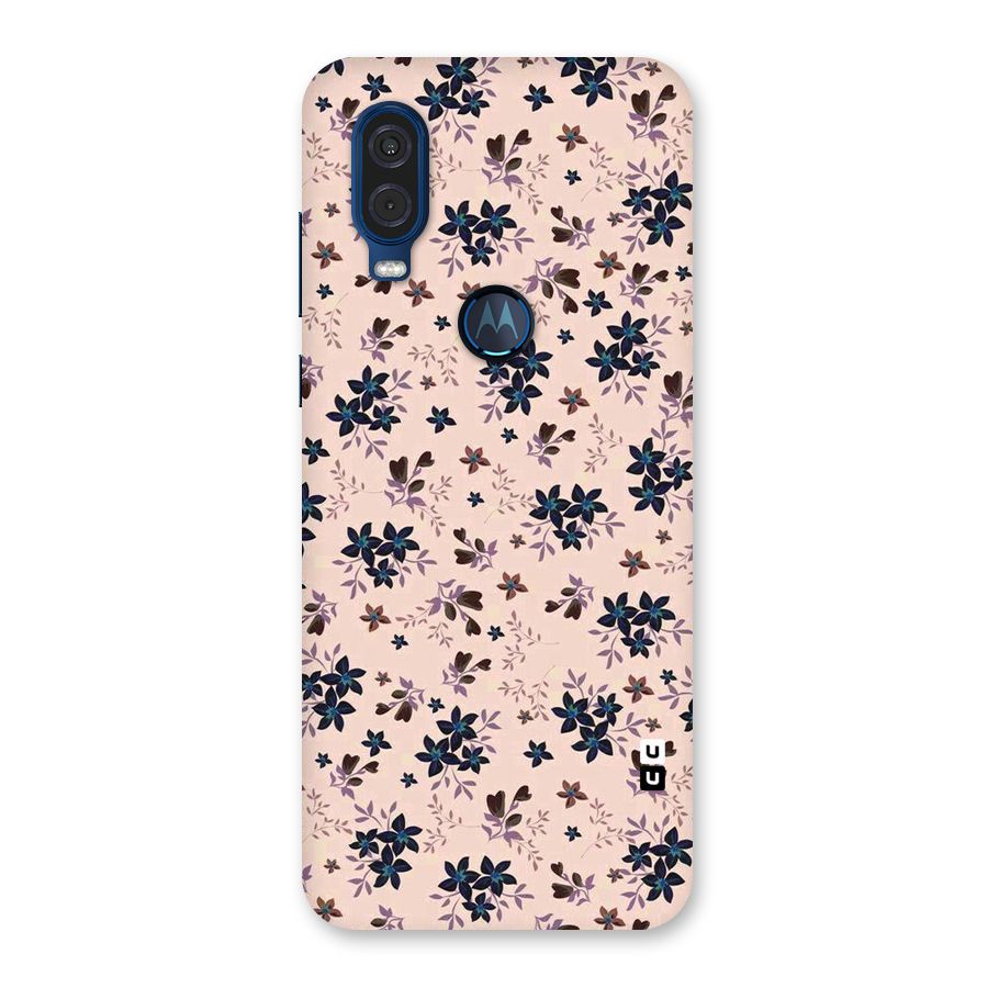 Blue Peach Floral Back Case for Motorola One Vision