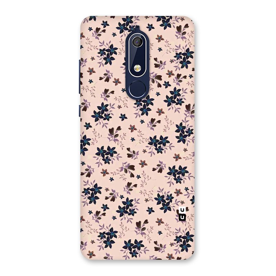 Blue Peach Floral Back Case for Nokia 5.1