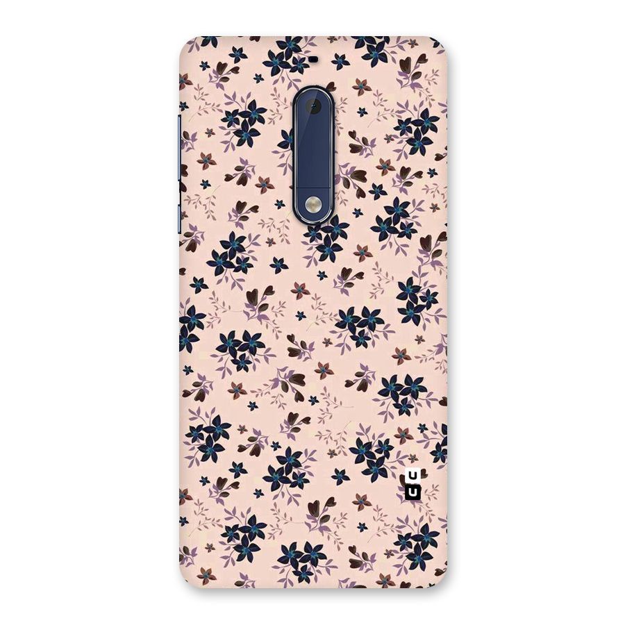 Blue Peach Floral Back Case for Nokia 5