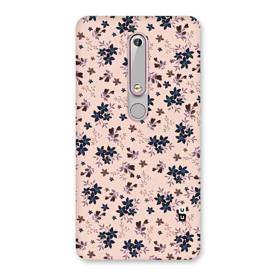 Blue Peach Floral Back Case for Nokia 6.1