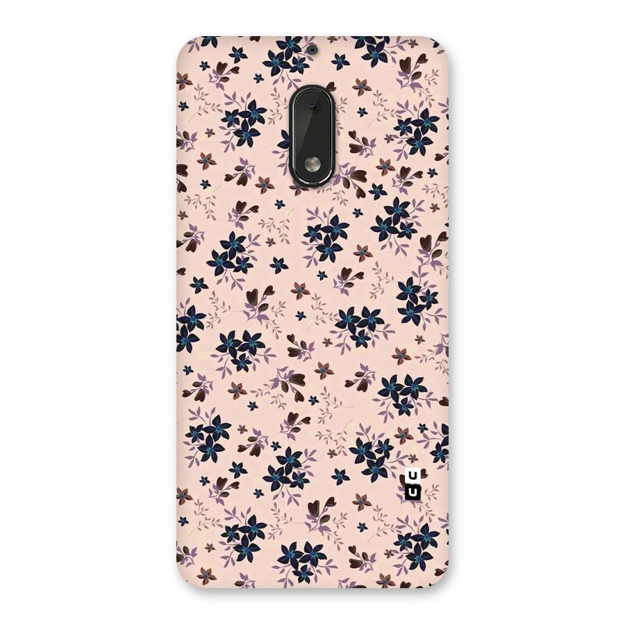 Blue Peach Floral Back Case for Nokia 6