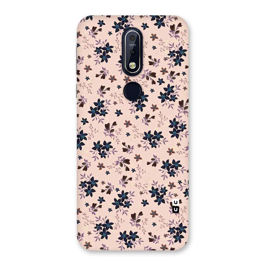 Blue Peach Floral Back Case for Nokia 7.1