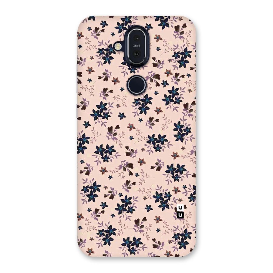 Blue Peach Floral Back Case for Nokia 8.1