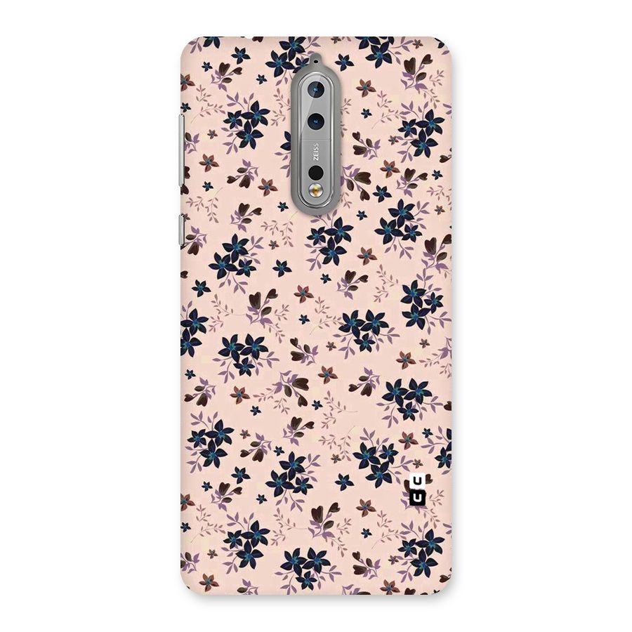 Blue Peach Floral Back Case for Nokia 8